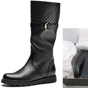 Gucci Microguccissima Leather Boots Black 7